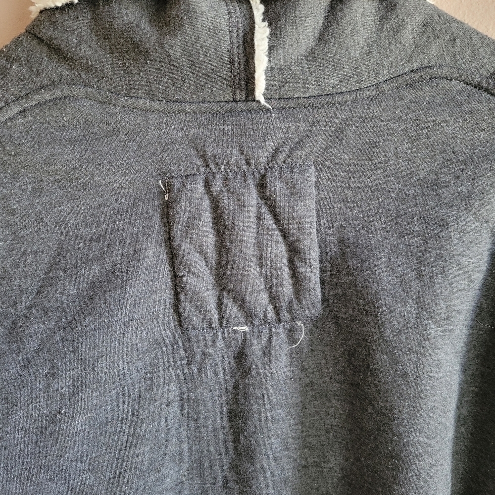 Cavalini Sherpa Jacket Small Open Front Pockets Lightweight Dark Grey Cardigan - Picture 10 of 12